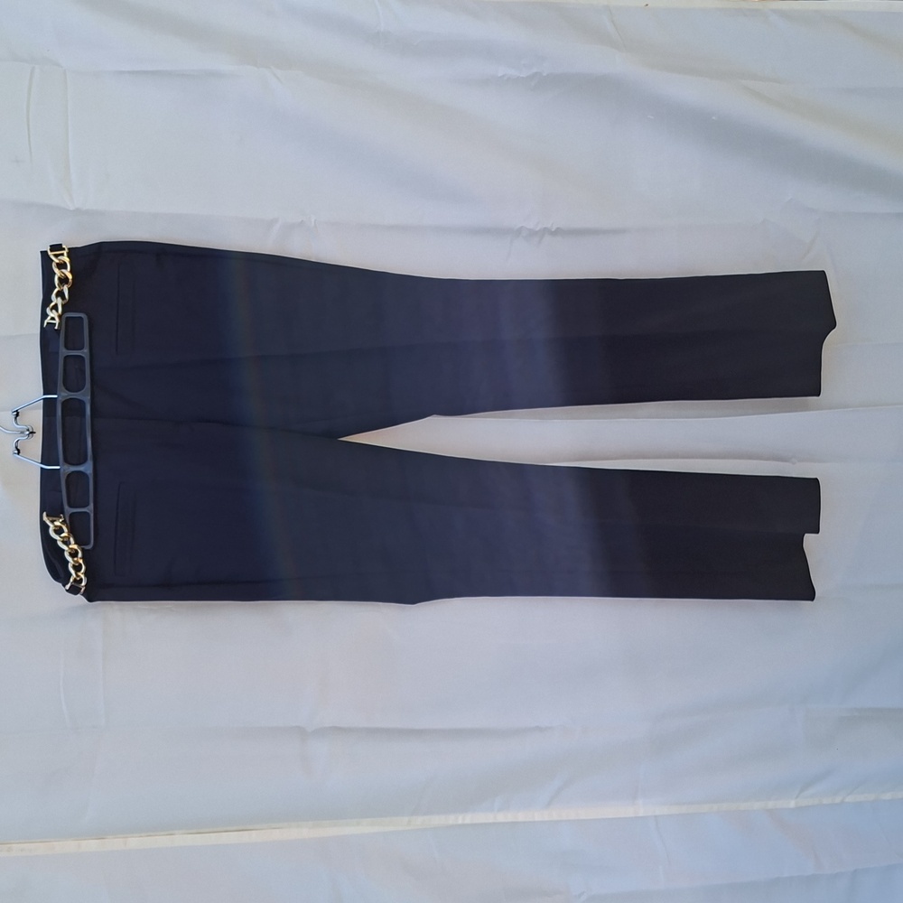 MICHAEL‎ Kors Black Dress Pants with Gold Chain Detail